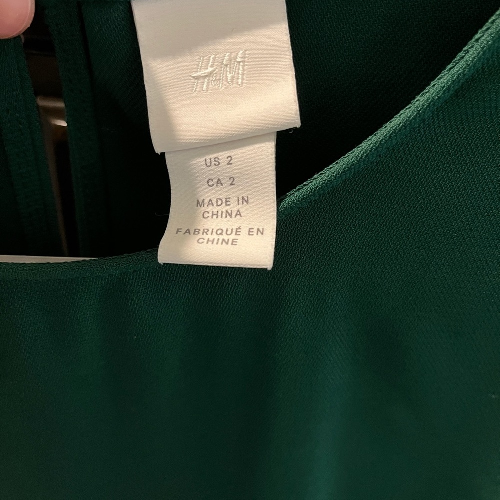 H & M midi green dress size 2